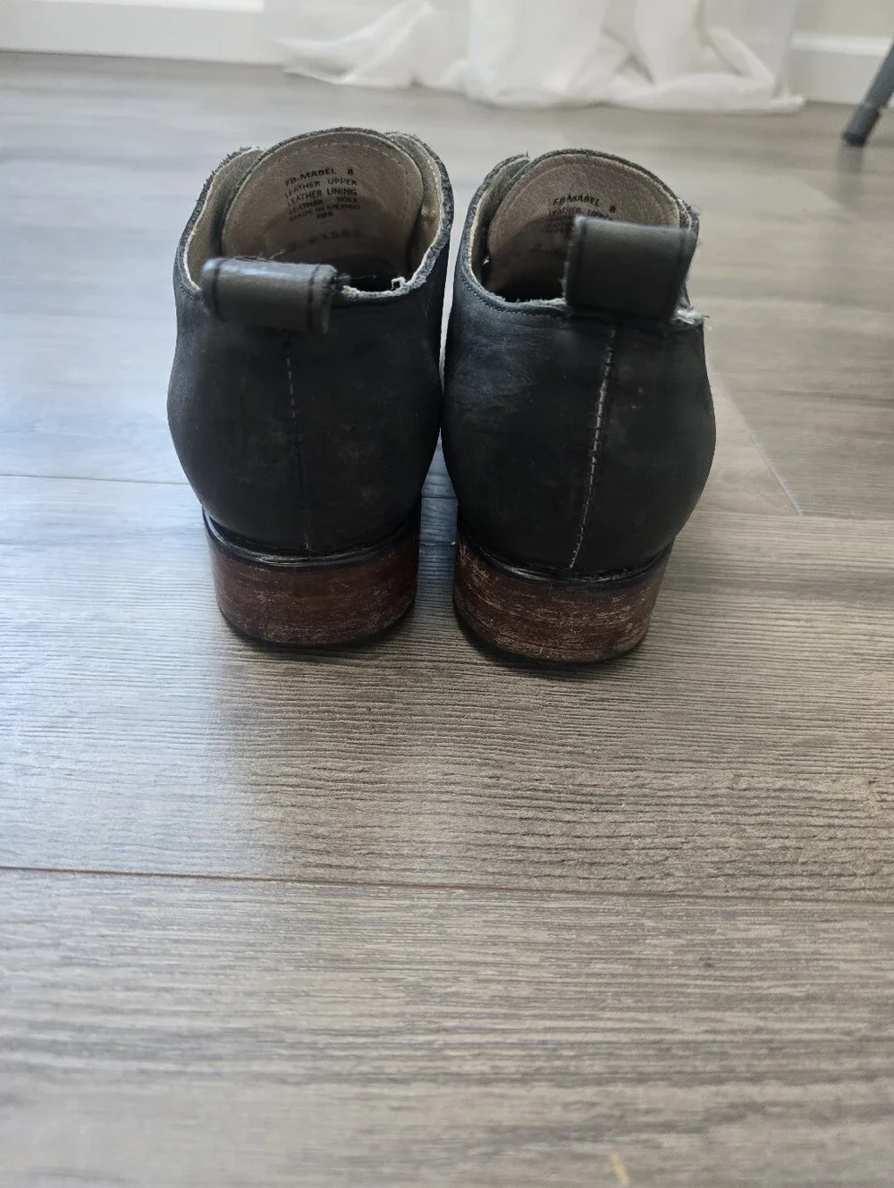 Freebird by Steven Mabel Black/ Dark Heather Grey Leather Oxford Womens Size 8